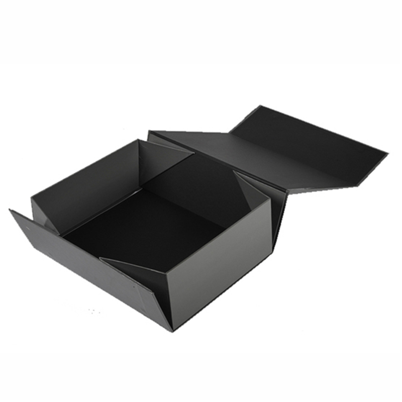 Boîte d'emballage de boîte de papier noire magnétique au détail adaptée aux besoins du client avec le logo